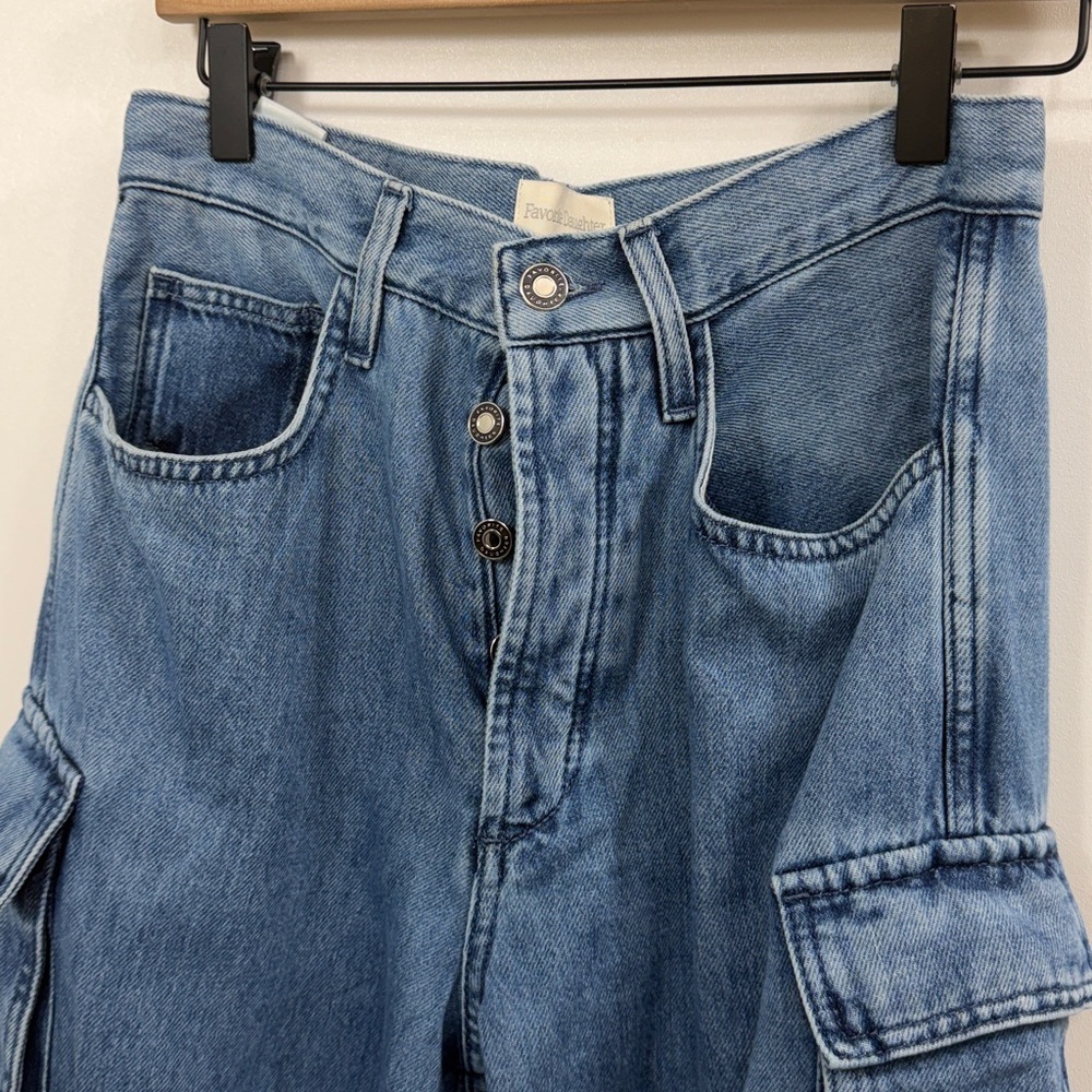 Favorite Daughter The Carly Cargo Super High Rise Wide Leg jeans size 27 - Picture 2 of 13